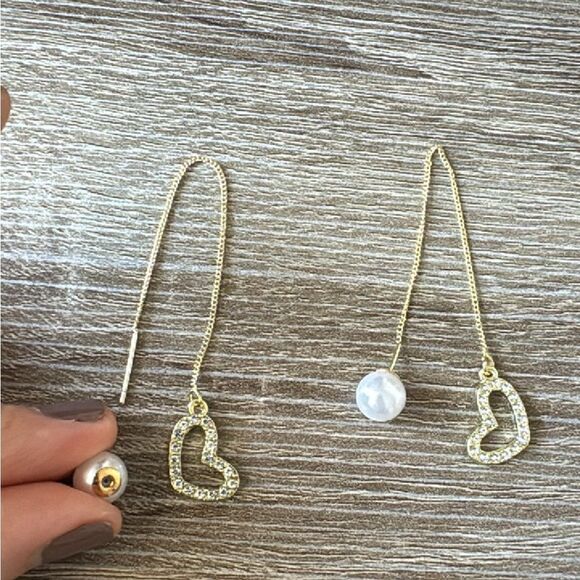 Bohemian heart drop earrings A764 - Picture 2 of 3